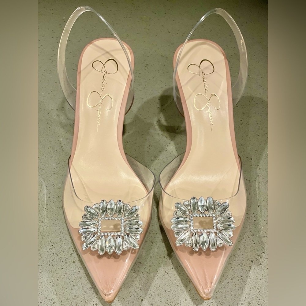 BRAND NEW Jessica Simpson Clear Embellished Women's Shoes